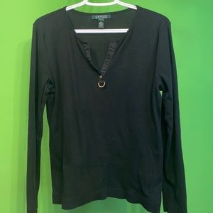 Ladies dark green  Lauren By Ralph Lauren Sweather like new condition size LG